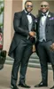 Dark Grey Tailcoat Mannen Bruiloft Tuxedos Morning Stijl Bruidegom Tuxedos Double-Breasted Center Vent Mannen Diner Prom Pak (jas + Broek + Tie + Vest) 17