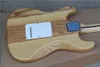 Chitarra elettrica color legno naturale con battipenna bianco, corpo in frassino, pickup 3S, hardware cromato, che offre servizi personalizzati