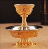 Tibete Budismo Tibetano Ritual Taça Tigela de Água Banhos De Ouro Chapeamento Meditação