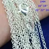 925 Sterling Silver Necklace Rolo quot O quot kedja halsband smycken 1mm 16039039 24039039 925 Silver DIY Chai4536920