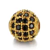 الخرز 5pcs/Lot Round Ball Cz Beads 8mm 10mm DIY Metal Bead Brass Micro Pave Zirconia Spacer Charms Wholesale Vnistar