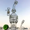 Fab Egg Glass Bongs Recycler Smoking Unique Design Hookahs Dab Oil Rigs Water Pipes Showerhead & Swiss Perc With 14mm Joint MFE01