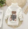 جديد 2019 Baby Girls Boys Autumnwinter ارتداء سبيوبات الرسوم المتحركة الدافئة الأطفال السحب الخارجي Babi Turtleneck Sweater1401970