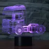 Tung lastbil Formbelysning 3D Desk Lamp 7 Färger Byt barn nattljus #R54