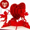 Ansichtkaarten laser gesneden cupido liefde hart 3d wenskaart pop-up kaart bruiloft gift Valentijnsdag DIY papier ambacht