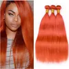 Silky Straight перуанской оранжевого человеческих волос Weave Связка 3шт Lot Virgin Extensions волос Pure Orange Цвет волос Human Bundle предложение