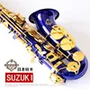 Japonya Suzuki SR-475 F Alto Eb Saksafon E Düz Mavi Vücut Altın Lak Anahtar Sax Marka Kalite Müzik Enstrüman Ağızlık Ile Sax