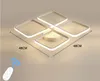 Modern dimbar LED-taklampor Kvadratisk monterad lampa för vardagsrum med fjärrkontrollbelysning