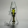 Lampe à Lave Conception Bangs En Verre Narguilés 8 Pouces Dab Rigs Percolateur Bong 14mm Joint Femelle Tuyau D'eau Vert Plate-forme Pétrolière Avec Bol