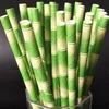 Biologiskt nedbrytbart bambu halmpapper gr￶nt halm Eco Friendly Straw Paper Drink 25 st mycket vid marknadsf￶ring