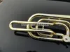 Can Özel Logo Yüksek Kaliteli Pirinç Trombon Altın Lake Çalma Enstrüman Çift Pistonlu Bb Ayarlanabilir Tenor Trombon