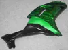 Siyah Alevler Yeşil KAWASAKI Ninja için Fairing vücut kiti ZX6R 07 08 ZX-6R Karoseri ZX 6R 2007 2008 6R 636 Kaplamalar + hediyeler