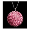 1 x Samochód Widok z tyłu Lusterko Charms Kryształ Bling Ball Wiszące Ornament Rhinestone Wnętrz Wystrój Kryształowy Ball Lucky Charm Wisiorek