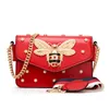 Women Handbag Lovely Rhinestone Chain Bag Elegant Woman Bee Pearl Decorative Leather Shoulder Bags Womens Small Square Bags