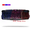 Darshin M300 Rosyjski / Angielski Podświetlany Klawiatura LED 3-Color USB Przewodowe Kolorowe Oddychanie Wodoodporna Klawiatura Crack Gaming Klawiatura