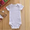 Partihandel solid färg vit baby bodysuit kortärmad nyfödd bebis onesie 3-24m 30st / lot gratis frakt