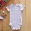 Wholesale Solid Color White Baby Bodysuit Short Sleeve Newborn Baby Onesie 3-24M 30Pcs/Lot Free Shipping