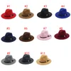 Herrhatt för Gentleman Wide Brim Jazz Church Cap Band Wide Flat Brim Hattar Snygg Trilby Panama Utomhushattar