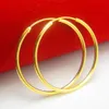 Womens Girls Smooth Hoop Earrings 18K Yellow Gold Filled Big Large Circle Huggies Earrings 40mm Diameter4670208