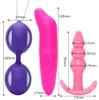 IKOKY 3Pcs/set Dolphin Vibrators Anal Plug Prostate Massager Sex Products Sex Toys For Women Kegel Ball G Spot Vibration S1018