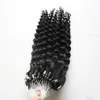 Curly Micro Beads None Remy Nano Ring Links Human Curly Hair Extensions 10"-26" 1.0g/s 100g