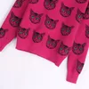 브랜드 고양이 Patten Knitwears 여자 의류 승무원 목 슬림 핏 풀 오버 하이 스트리트 디자이너 여성 의류