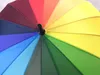 C Hook Rainbow Umbrella Long Handle 16K Straight Windproof Colorful Pongee Umbrella Women Men Sunny Rainy Umbrella HH7-1116