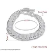 Nueva pulsera de dientes grandes chapada en plata de ley; Regalo de boda moda hombres y mujeres pulsera de plata 925 SPB059