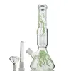 Glow In The Dark Hookahs Beaker Glass Bongs 6 Arms Tree Percolator Different Styles Oil Dab Rigs Clear Water Pipes With Bowl Diffused Downstem 11 Inch