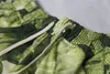Mens Green Leaves Printed Casual Board Shorts Male Beach Athletic Shorts Relaxed Hip Hop Streatwear Free Shipping