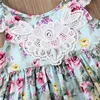 Boutique Mädchen Kleider Blumen Spitzenkleid Prinzessin Kinder Baby Mädchen Ärmelloses Kleid Floral Rückenfreies Partykleid Kinder Mädchen Sommer Sommerkleid