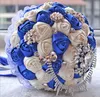 Primavera flores artesanais buquês de noiva de cetim bling broche de cristal rosa artificial fornecedor de casamento buquê 20219966956