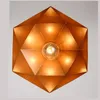 Modern Basit Metal Rhombus Kolye Lambaları Restoran Bar Tek Kafa Kolye Işık Yaratıcı Sanat Geometrik Asılı Lamba