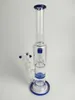 h:26cm 14mm joint d:3.8cm narguilé en verre bleu, traitement en usine