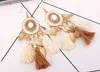 Style chaud mode européenne et américaine nouvelle bohème feuille ronde cheveux frange boucles d'oreilles et boucles d'oreilles crochet bijoux personnalité ventes de mode