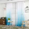 1pcs 200x100cm Gradient Sheer Curtain Tulle Window Behandling Voile Drape Valance 1 Panel tyg Tryckta gardiner för sovrum