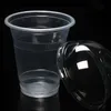 360 мл чашки для напитков с кепкой жесткой пластиковой одноразовой одноразовой чашкой пищевой кухни прозрачная чашка с большой емкостью T2I223