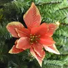 ROSEQUEEN 2 pezzi 13 cm 6 colori oro/rosso/argento plastica artificiale matrimonio decorazione albero di natale fiori festa decorazione natalizia ornamento