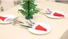 크리스마스 산타 클로스 모자 장식 칼 및 포크에 대 한 맥주 병 포장 모자 결혼식 파티 축제 6 * 12cm WX9-997 캔디 선물 가방