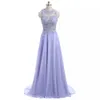 Country Evening Dresses Junior Bridesmaid 2022 Sexy Back Lavender Lace Chiffon Maid Of Honor Gowns Formal Guest Dress Beads Real Image