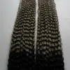 Ombre gri saç örgü 1B / Gri Brezilyalı sapıkça kıvırcık Saç Örgü Demetleri 2 Parça Remy Saç Örgü Demetleri