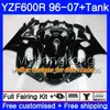 Kropp + Tank för Yamaha Thundercat YZF600R 96 97 98 99 00 01 Grön flammor Hot 229HM.14 YZF-600R YZF 600R 1996 1997 1998 1999 2000 2001 FAIRING