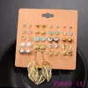 3 Set Fashion Pearl Stud för Kvinnor Hot Selling Rhinestone / Crucifix / Star Bow Liten örhängen Set Mix Ear Stud E0660