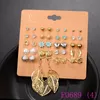 3 set Fashion Pearl Stud For Women Hot Selling rhinestone/crucifix/star Bow Small Earring Set Mix Ear Stud E0660