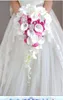 2018 Highend Custom White Calla Lily Red Rose Hydrangea Diy Pearl Crystal Brosch Drops Bridal Bouquet5926700