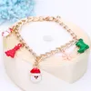 Muñeco de nieve de Navidad, Papá Noel, árbol de Navidad, pulsera con dije de alce, pulsera para niños, joyería para regalo de Navidad