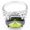 Luckyshine Estilo Europeu Conjuntos De Casamento Moda Verde Do Vintage Peridot Gems 925 Silve Pingentes Brincos Anéis Conjuntos de Jóias New Hot