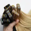 8色オプションの灰色のブラジル人の髪の毛を塗るテープ接着剤の皮の皮の毛100g 40pcs /ロットの伸びる帯状の接着剤の皮の緯糸毛
