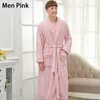 New Style Lovers Silk Soft Flannel Long Kimono Bath Robe Men Waffle Winter Bathrobe Mens Robes Dressing Gown Nightgowns for Male