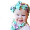 Новый ребенок дети Богемия лук повязки девушки дети цветок отпечаток большой бантом повязки для волос головные уборы для детей аксессуары для волос KHA250